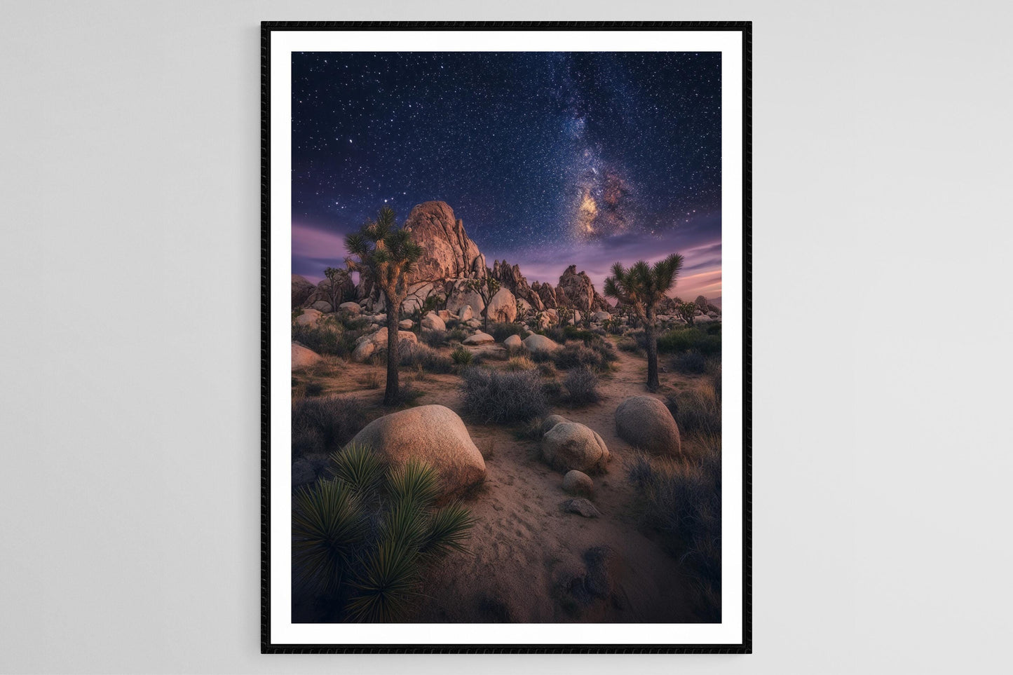 Affiche Joshua Tree – Poster Art avec arbres et ciel étoilé