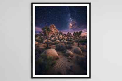 Affiche Joshua Tree – Poster Art avec arbres et ciel étoilé