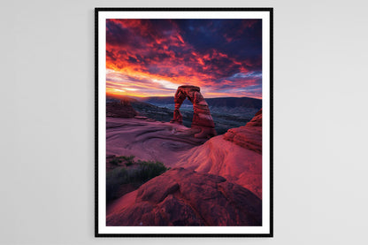 Affiche Parc National des Arches – Poster Arc Delicate au Coucher de Soleil