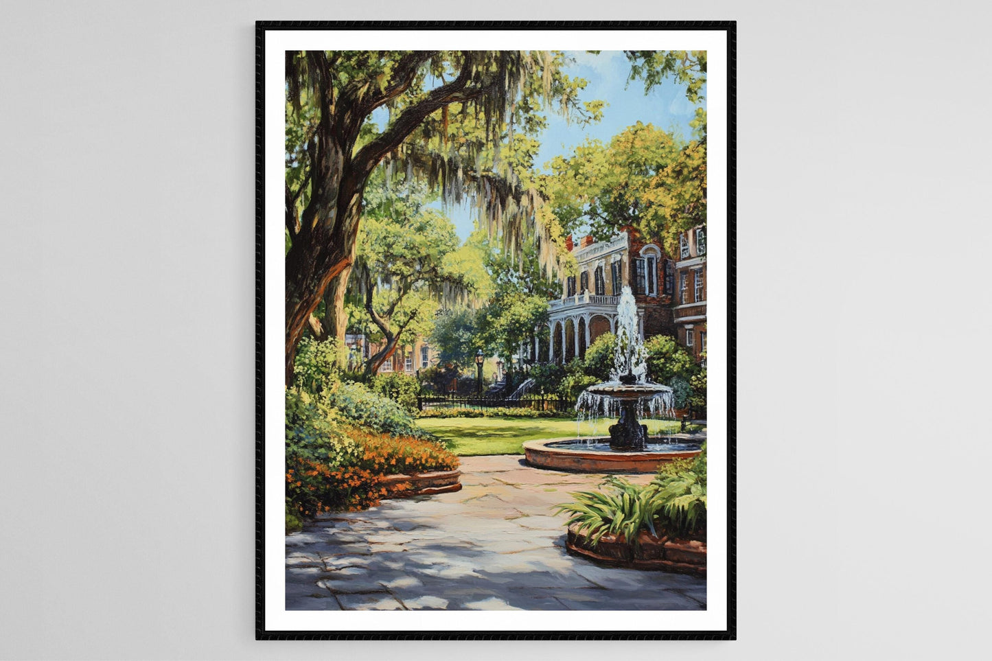 Affiche Savannah – Poster Maisons Historiques et Chênes Drapés de Mousses