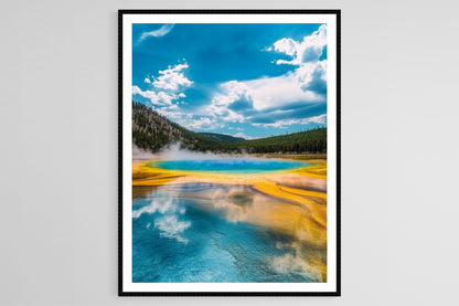 Affiche Yellowstone – Poster des bassins géothermiques et d'Old Faithful