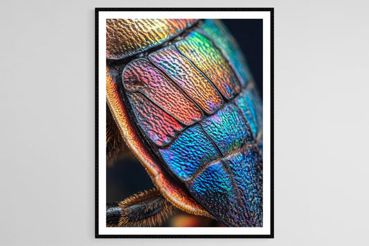 Affiche Coquille de Scarabée – Impression Macro Iridescente