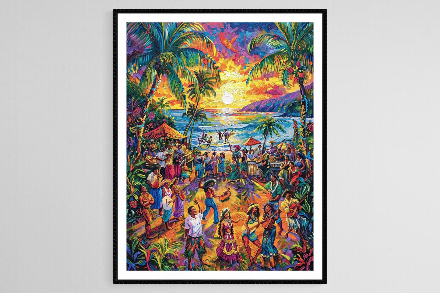 Affiche Luau Hawaïen – Art des Danseurs Traditionnels et Festin