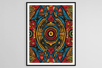 Affiche Dashiki Colorée – Impression Art Déco Géométrique Africaine