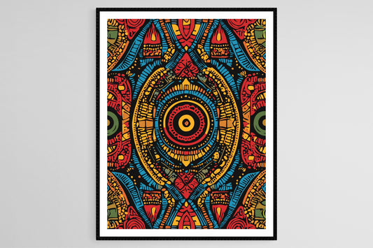 Affiche Dashiki Colorée – Impression Art Déco Géométrique Africaine