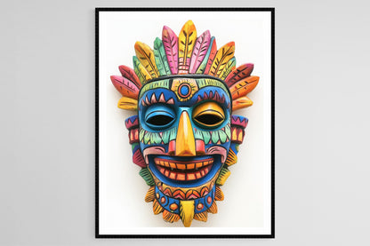 Affiche Vejigante - Illustration Colorée de Masque, Art Culturel Portoricain