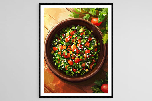 Affiche Tabbouleh – Poster Illustration de la Cuisine Méditerranéenne