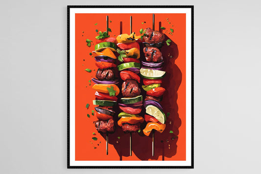 Affiche Kebab – Illustration du Grill Méditerranéen