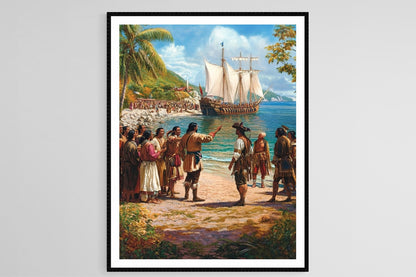 Affiche Peuples Autochtones - Art Print d'Échange Culturel