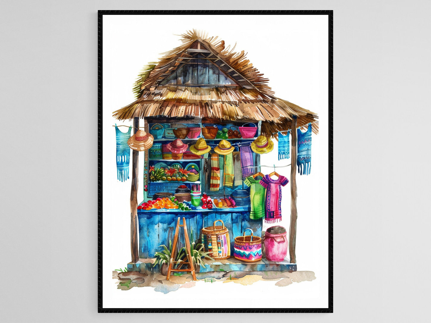 Affiche Souvenir Dominicaine – Poster Aquarelle Colorée