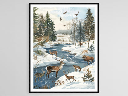 Affiche Musée en plein air Skansen – Art nordique en hiver