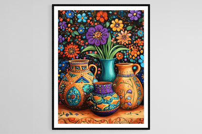 Affiche Poterie Roumaine – Poster Designs Intriqués d'Art Populaire