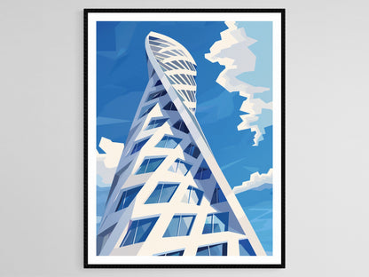 Affiche Malmö Turning Torso – Impression Art Déco Moderne