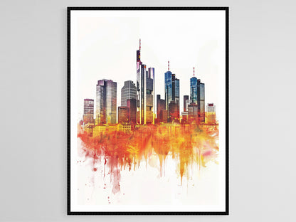 Affiche Skyline de Francfort – Poster Art Moderne Urbaine Allemande