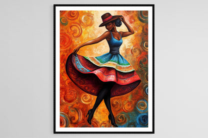 Affiche Cumbia Colombiana – Art de la danse folklorique latino