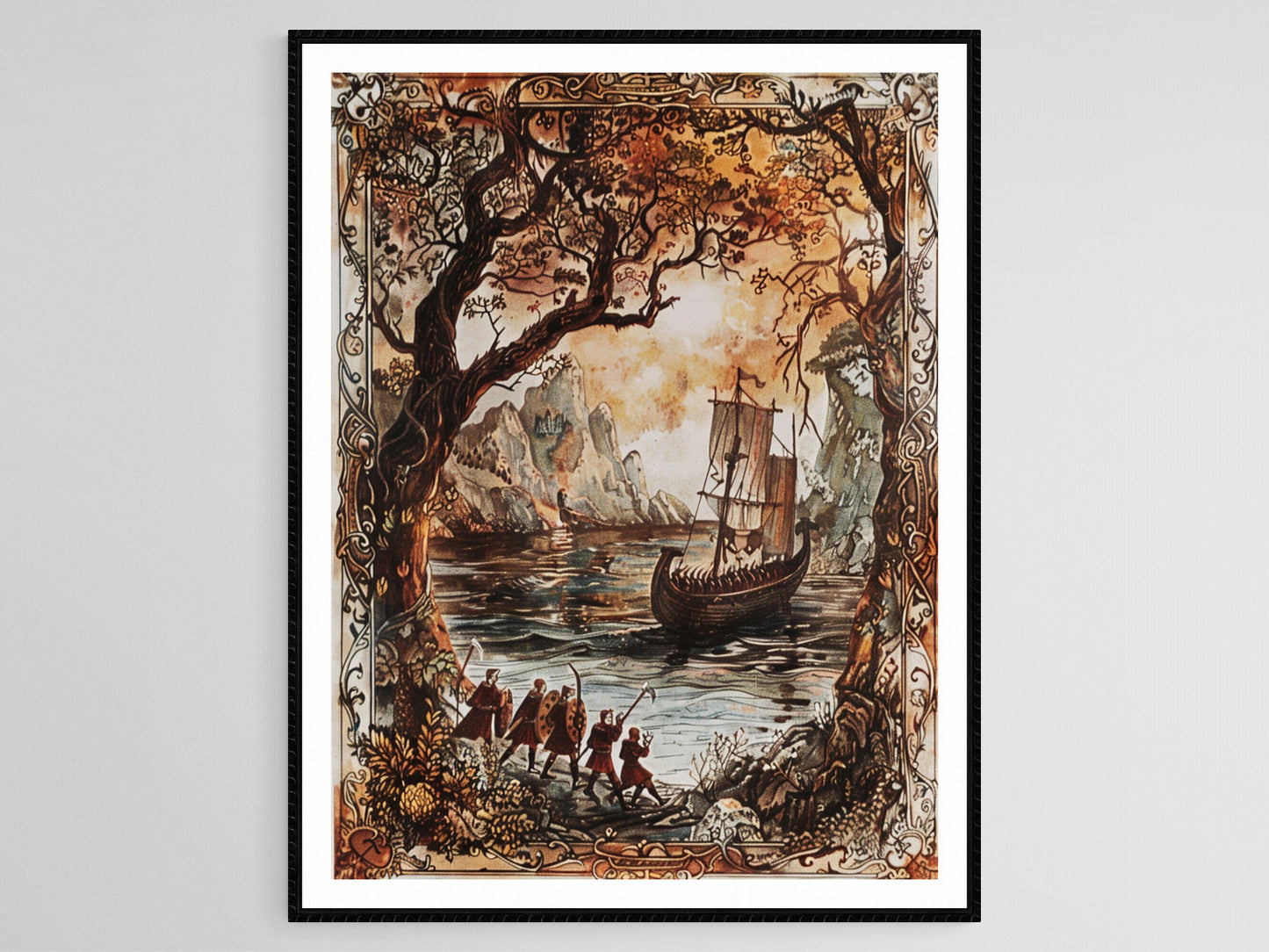 Affiche Sagas Norvégiennes – Poster Épopée Historique de Heimskringla