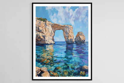 Affiche Paysage Côtier – Poster Art Print de la Fenêtre Azure