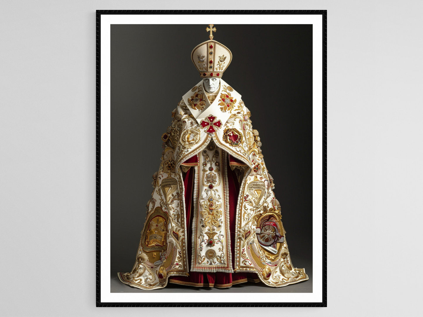 Affiche de la Tenue Cérémonielle du Pape – Imprimé des Vêtements Liturgiques