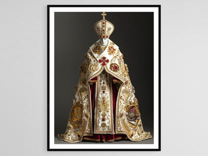 Affiche de la Tenue Cérémonielle du Pape – Imprimé des Vêtements Liturgiques