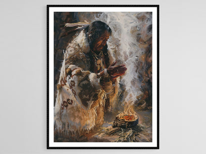 Affiche Chaman Inuit – Art Print Cérémonie Spirituelle Arctique