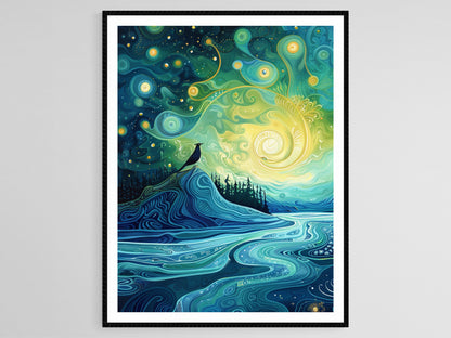 Affiche Mythologie Inuit – Poster Contes des Aurores Boréales