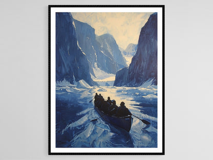 Affiche Voyage en Kayak Inuit – Poster Peinture des Compétences Maritimes