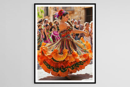 Affiche Sardana – Impression Art Catalan, Danse en Cercle et Costumes Traditionnels