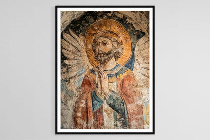 Affiche Fresques Romanesques – Poster Art Catalan, Églises Anciennes, Scènes Bibliques