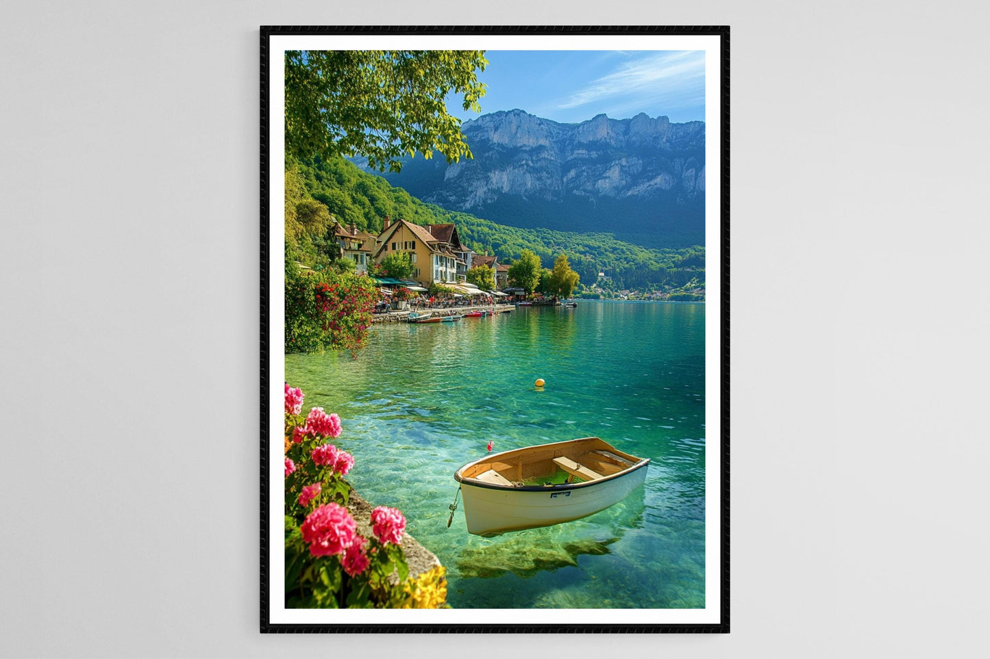 Affiche Lac d'Annecy – Impression Art, Eaux Cristallines et Village Charmant