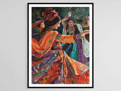 Affiche Danseurs Folkloriques Pakistanais – Art Culturel Éclatant