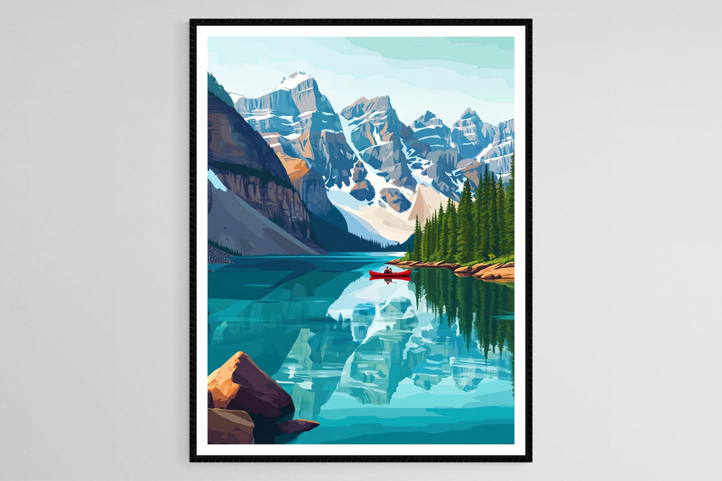 Affiche Moraine Lake – Poster Paysage turquoise des Rocheuses canadiennes