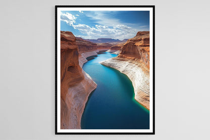 Affiche Lac Powell – Poster Canyons de Rocher Rouge et Eau Turquoise