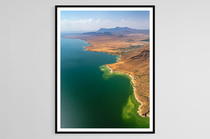 Affiche Lac Turkana – Poster Art Émeraude, Îles Volcaniques
