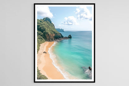Affiche Baía do Sancho – Poster Plage de Sable Doré et Falaises Imposantes