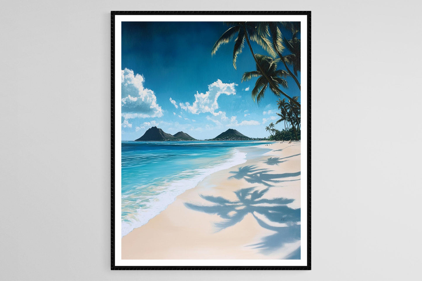 Affiche Lanikai Beach – Poster Giclée Sable Blanc et Eau Bleue Claire
