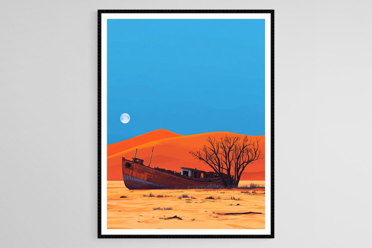 Affiche Désert Namib – Poster Art de Naufrage et Dunes Rouges