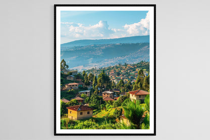 Affiche Kigali Rwanda – Poster Art Moderne des Collines et Nature