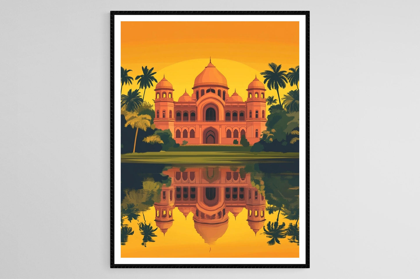 Affiche Ahsan Manzil – Imprimé Art du Palais Rose à Dhaka