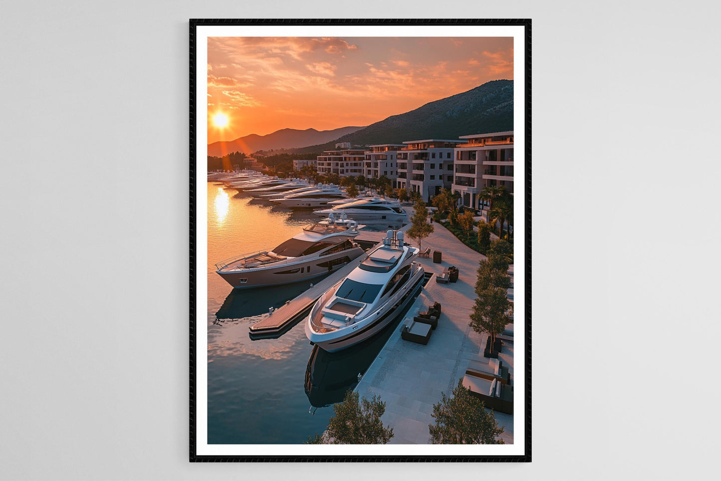 Affiche Tivat Marina – Poster Art de la Côte Monténégrine Élégante