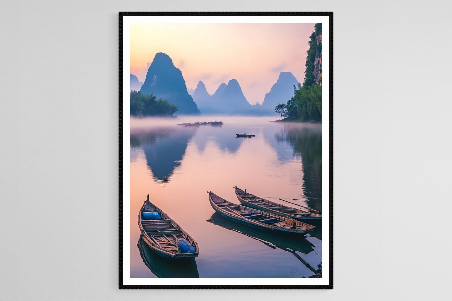 Affiche Montagnes Karstiques de Guilin – Poster Paysage Li River