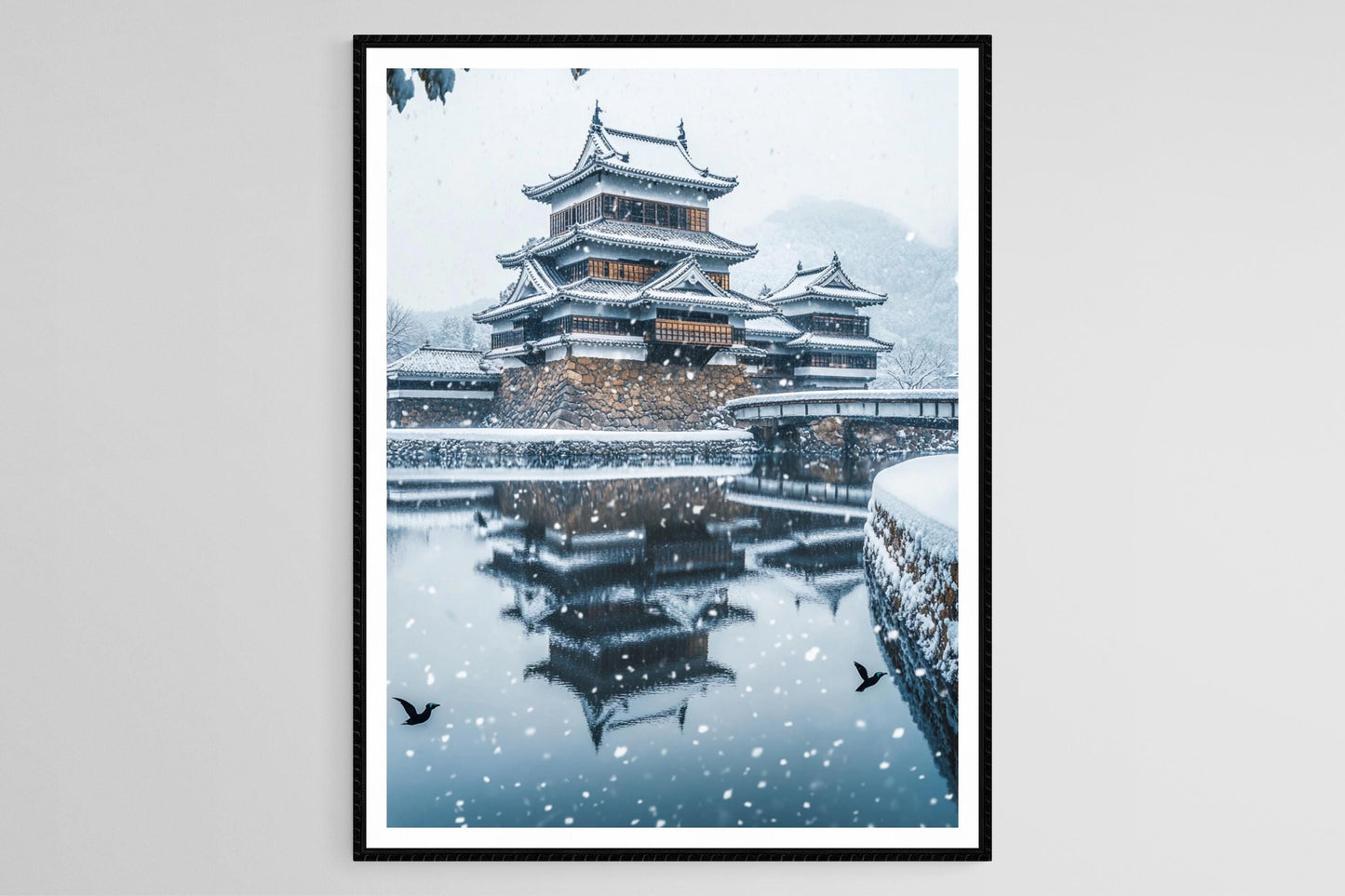Affiche Château de Matsumoto – Poster Art du Japon, Forteresse Corbeau Noir