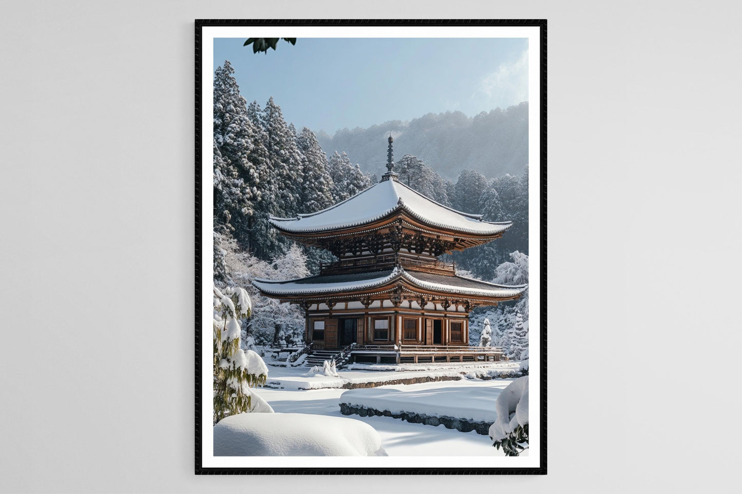 Affiche Nagano Zenko-ji – Poster d'Art du Temple Bouddhiste Japonais