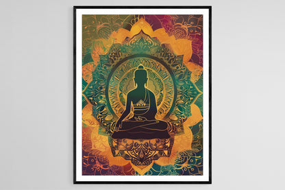 Affiche Art Tibétain – Poster Mandalas Colorés & Symboles Spirituels