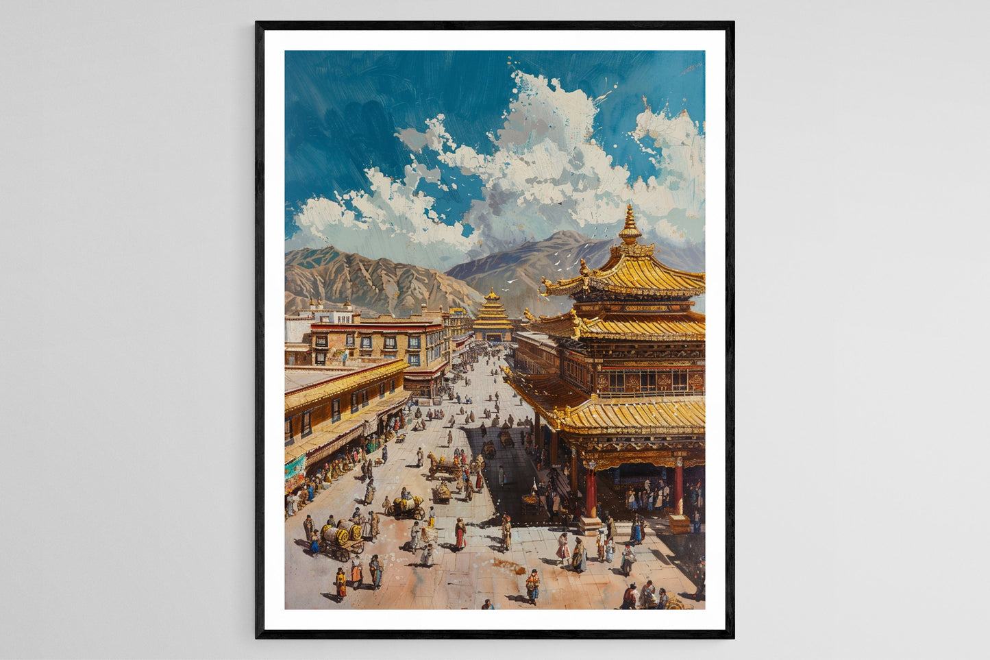 Affiche Temple Jokhang – Poster Art Culturelle Toit Doré Lhassa