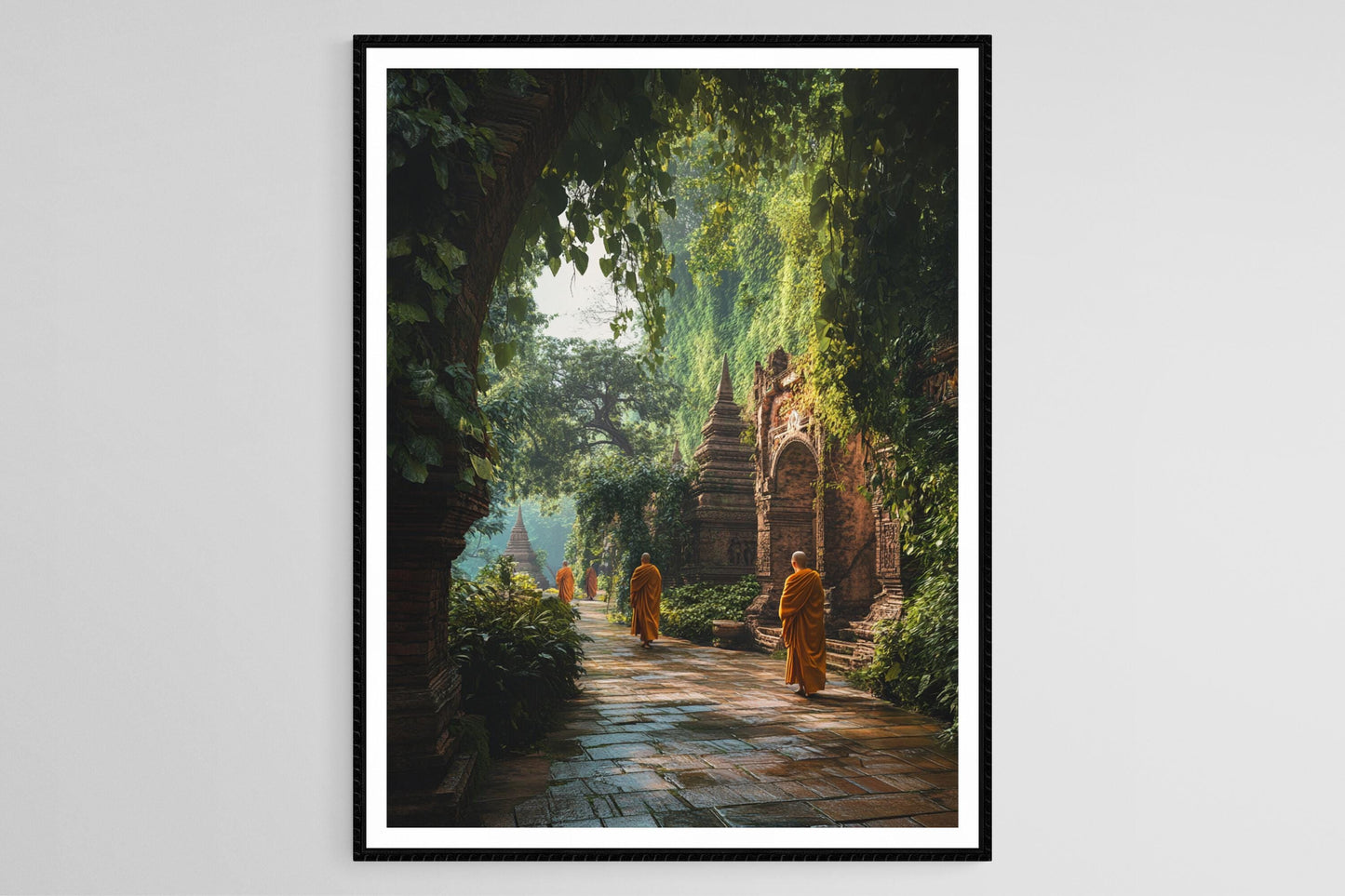 Affiche Temples de Chiang Mai – Poster Scène Sereine et Verdoyante
