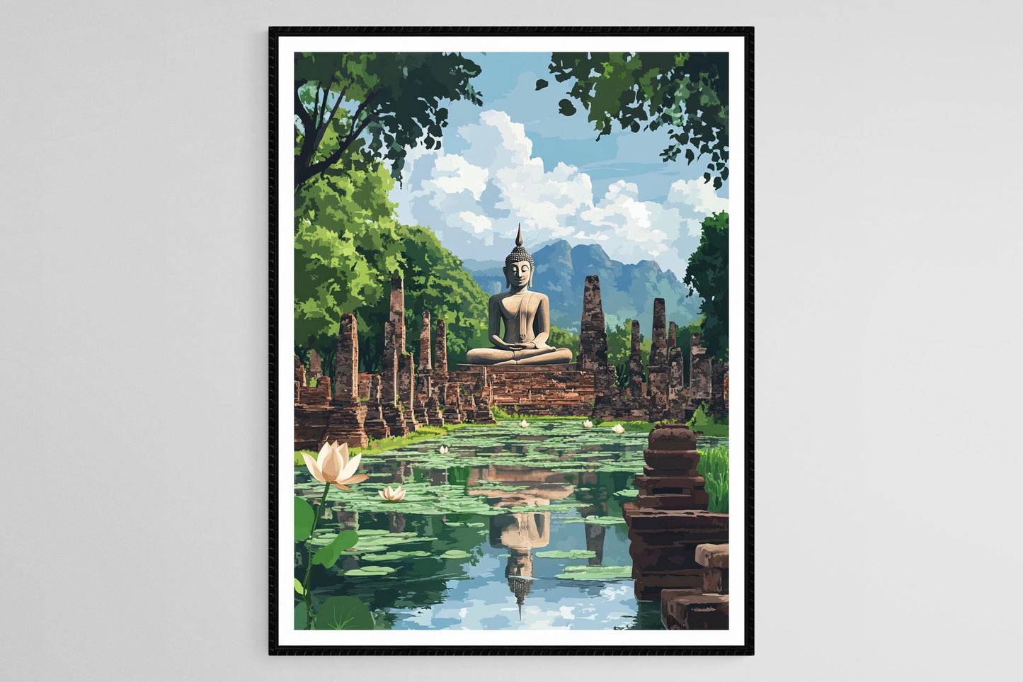 Affiche Bouddha de Sukhothai – Impression Art sur Sérénité Ancienne
