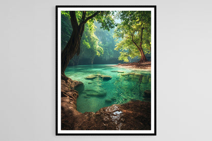 Affiche Émeraude – Poster de l’Art de Krabi, Thaïlande, Eaux Turquoises