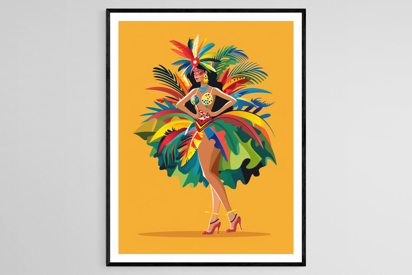 Affiche Samba Brésilienne – Illustration Chic de Robe Traditionnelle