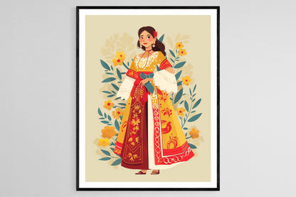 Affiche Baro't Saya – Illustration d'art de fille philippine