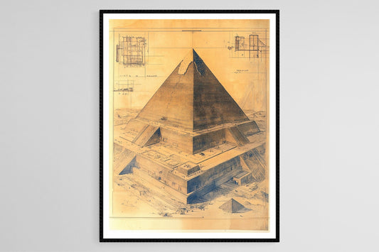 Affiche Pyramide Égyptienne – Poster Plan Vintage Étonnant